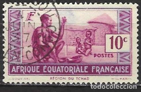 Sellos: &Aacute;frica Ecuatorial francesa (AEF) 1937 - Mi 32 - YT 37 - Pueblo ind&iacute;gena