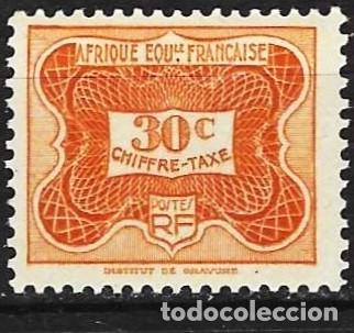 Sellos: &Aacute;frica Ecuatorial francesa (AEF) 1947 - Mi P 13 - YT T 13 - Sello de tasa - MNH**