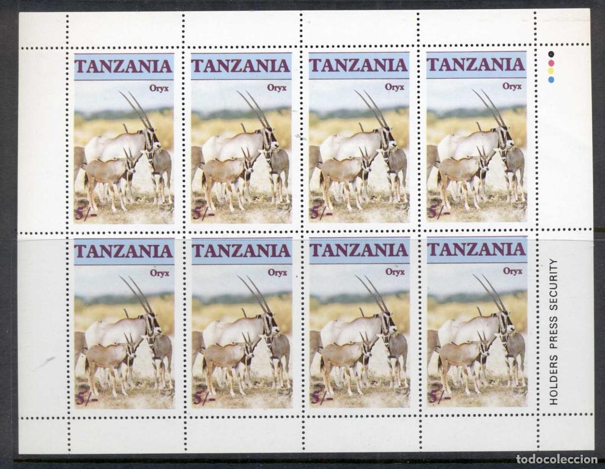 Sellos: TANZANIA 1986 SHEET MNH FAUNA MAMIFEROS ORYX ANTILOPES ANTELOPES ANTILOPEN ANTELOPI WILDLIFE
