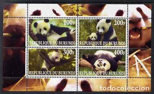 Sellos: BURUNDI 2009 SHEET MNH FAUNA MAMIFEROS OSOS PANDA BEARS PANDAS OURS URSOS BAREN ORSI WILDLIFE