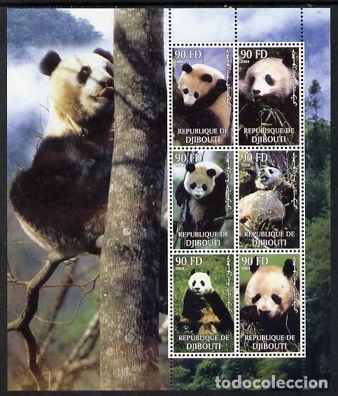 Sellos: DJIBOUTI 2004 SHEET MNH FAUNA MAMIFEROS OSOS PANDA BEARS PANDAS OURS URSOS BAREN ORSI WILDLIFE