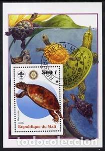 Sellos: MALI 2005 SHEET USED MNH FAUNA PREHISTORIC ANIMALS ANIMALES PREHISTORICOS TORTUGAS TURTLES TORTUES