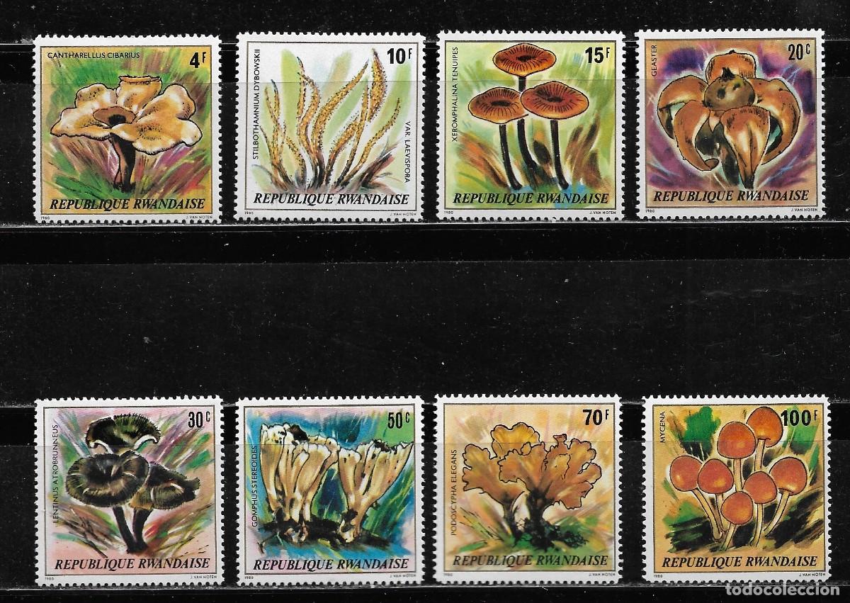 Sellos: RUANDA 1980, Serie Ivert 941/48 - SETAS. MNH.