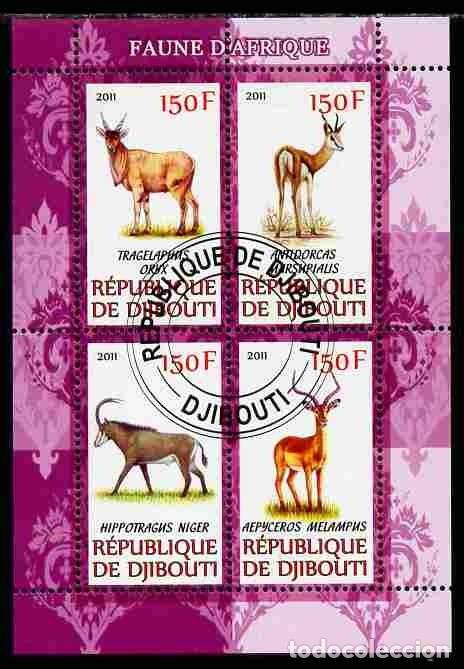 Sellos: DJIBOUTI 2011 SHEET USED MNH MAMIFEROS ANTILOPES ANTELOPES ANTILOPEN ANTELOPI WILDLIFE