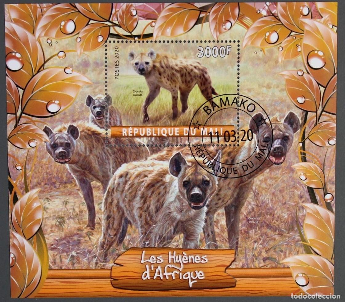 Sellos: MALI 2020 SHEET USED MNH FAUNA MAMIFEROS HYENAS HIENAS HYANEN IENE HYENES WILDLIFE WILD DOGS