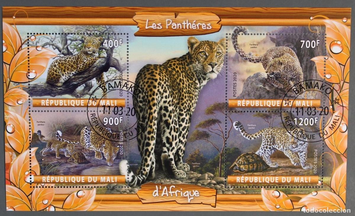 Sellos: MALI 2020 SHEET USED MNH FAUNA MAMIFEROS FELINOS FELINES LEOPARDOS LEOPARDS LEOPARDEN WILDLIFE
