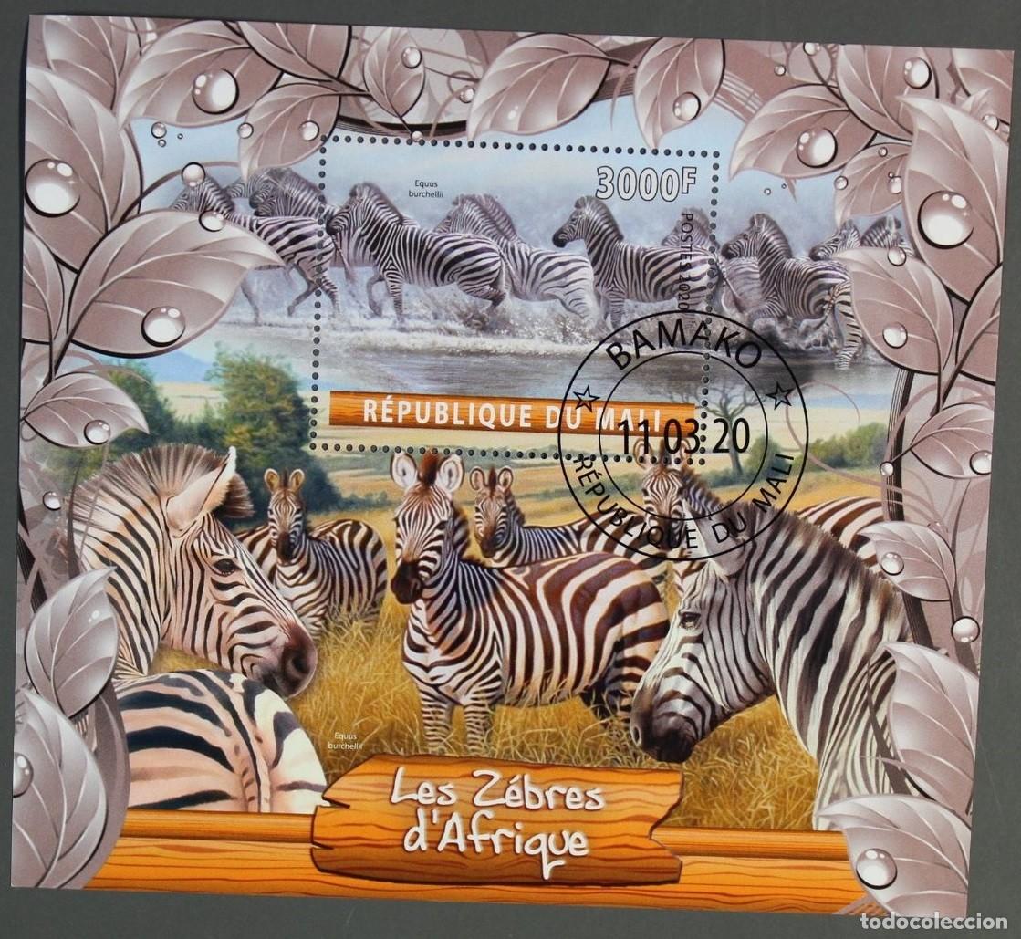 Sellos: MALI 2020 SHEET USED MNH FAUNA MAMIFEROS CEBRAS ZEBRAS ZEBRES ZEBRE WILDLIFE