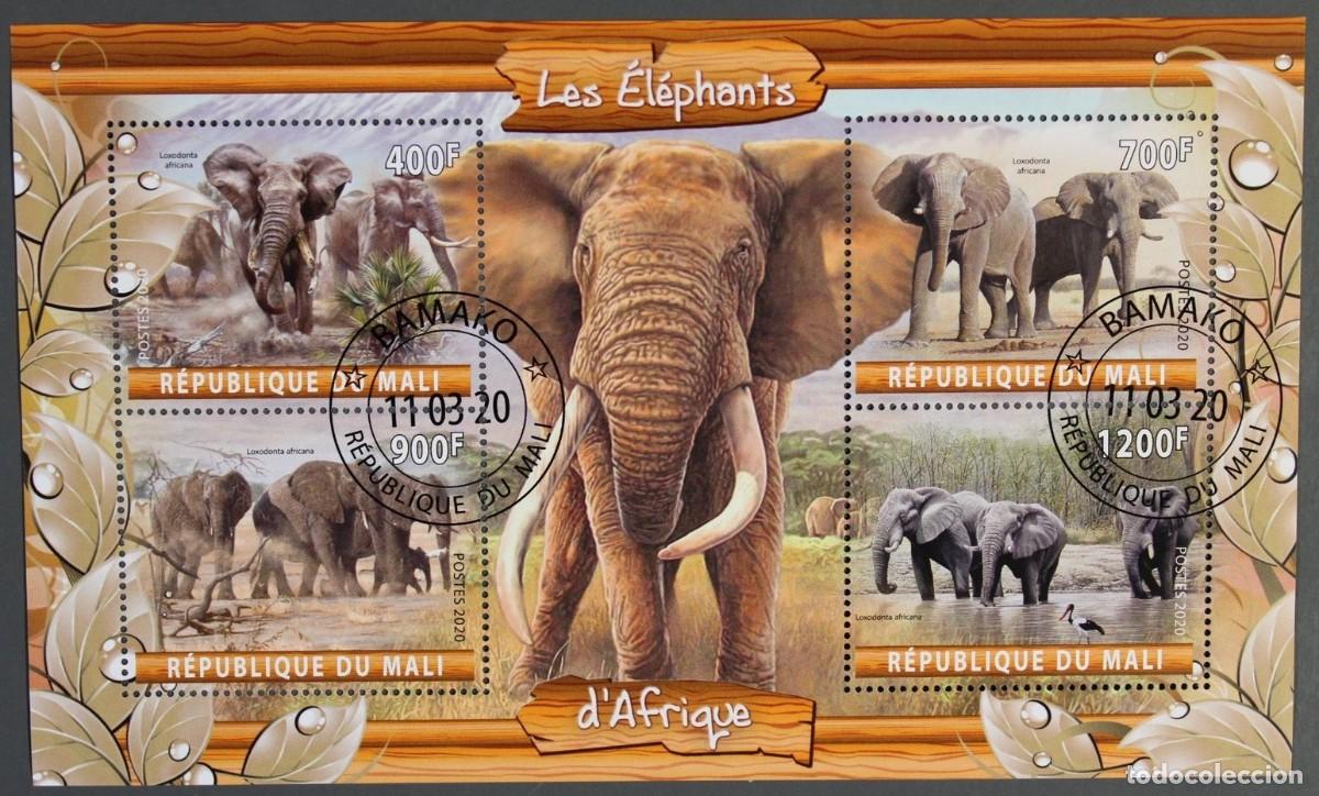 Sellos: MALI 2020 SHEET USED MNH FAUNA MAMIFEROS ELEPHANTS ELEFANTES ELEFANTI ELEFANTEN WILDLIFE