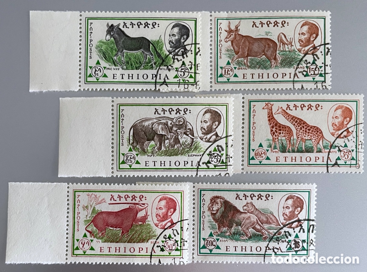Selos: Etiopia. Fauna. Mam&iacute;feros. 1961