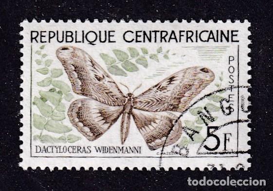 Sellos: CENTRAFRICAINE n&deg; 8 papillon dactyloceras widenmanni oblit&eacute;r&eacute;