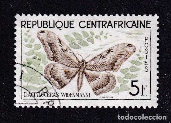 Sellos: CENTRAFRICAINE n&deg; 8 papillon dactyloceras widenmanni oblit&eacute;r&eacute;