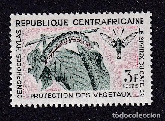 Sellos: CENTRAFRICAINE n&deg; 56 ** protection des v&eacute;g&eacute;taux sphinx du caf&eacute;ier