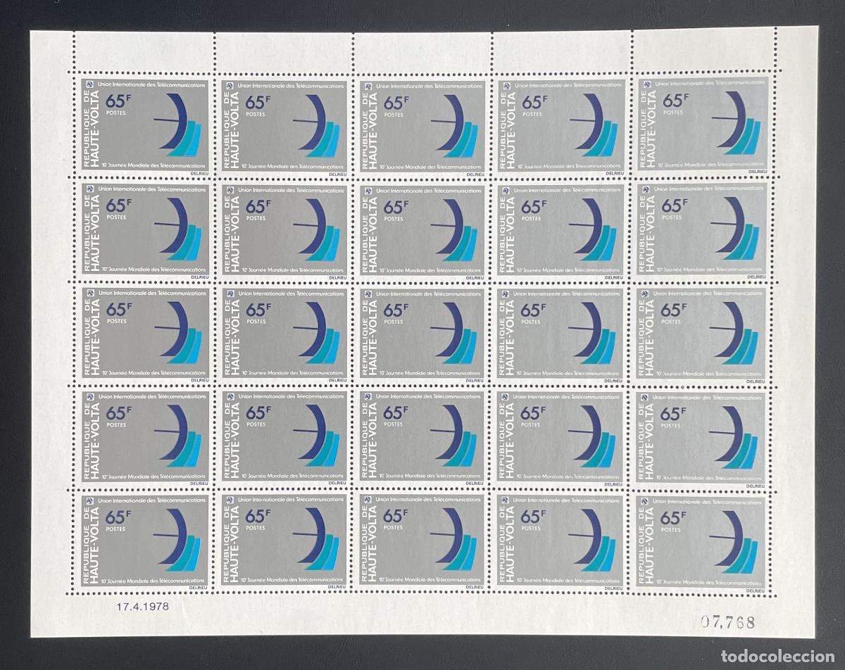 Timbres: Alto Volta 1978 YT 456 bloque D&iacute;a Mundial Telecomunicaciones UIT