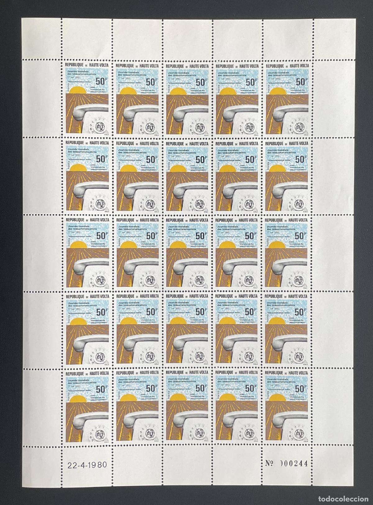 Timbres: Alto Volta 1980 YT 510 bloque D&iacute;a Mundial Telecomunicaciones UIT