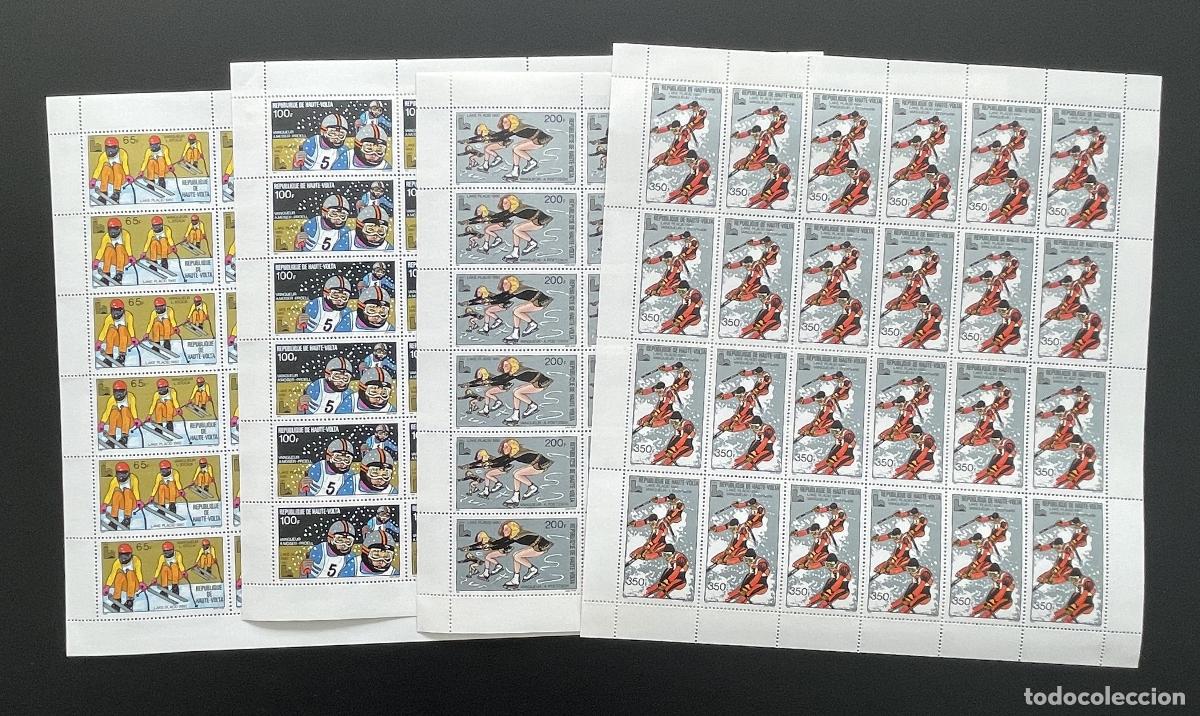 Timbres: Alto Volta 1980 YT 513-516 bloque JJ.OO. invierno Lake Placid patinaje