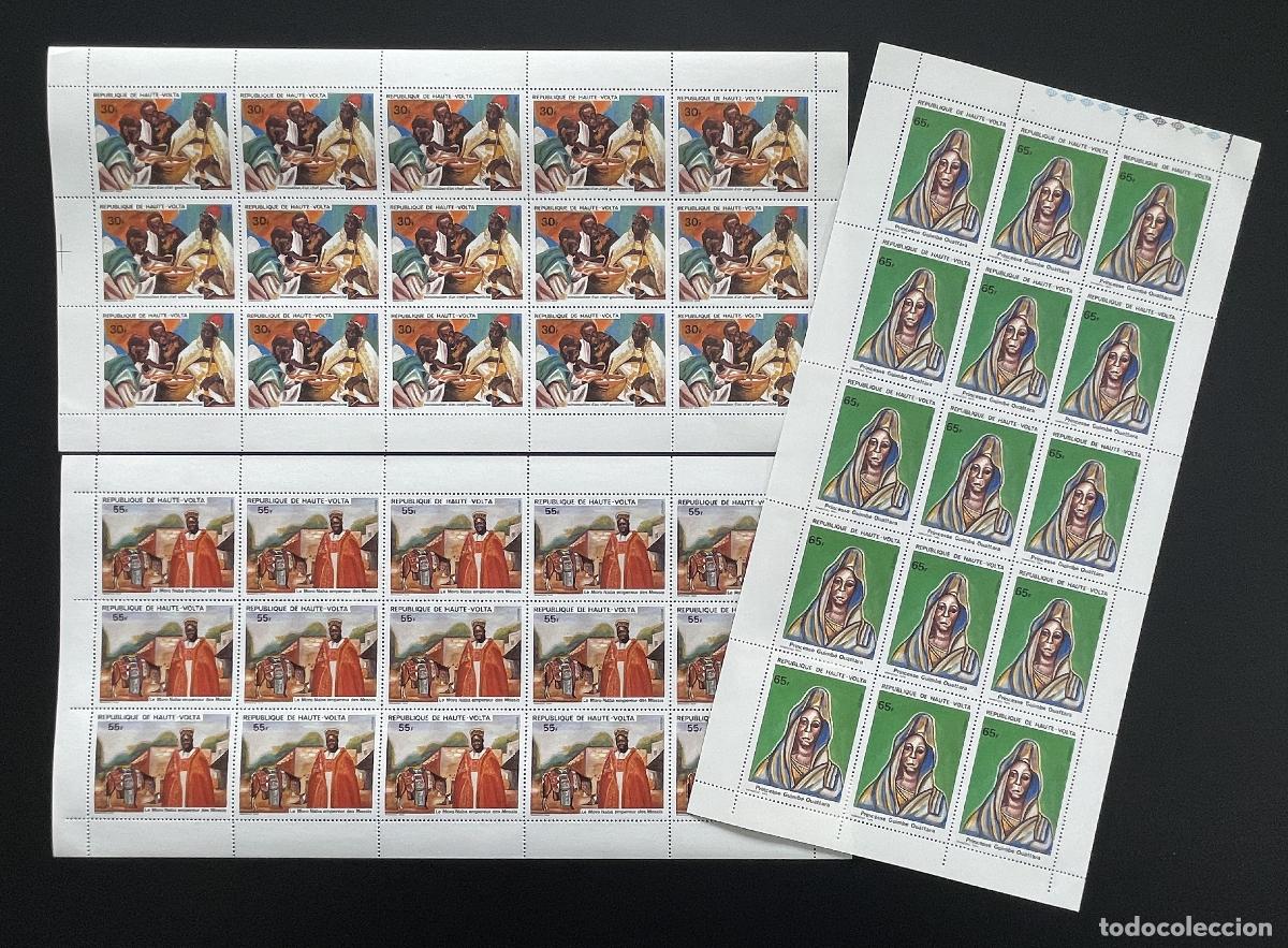 Timbres: Alto Volta 1980 YT 522-524 bloque personajes hist&oacute;ricos Mossi