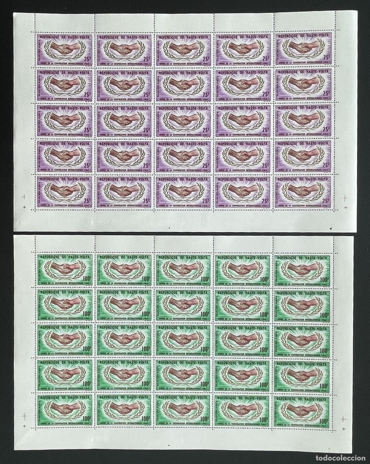 Timbres: Alto Volta 1965 YT PA 23-24 bloque cooperaci&oacute;n internacional ONU