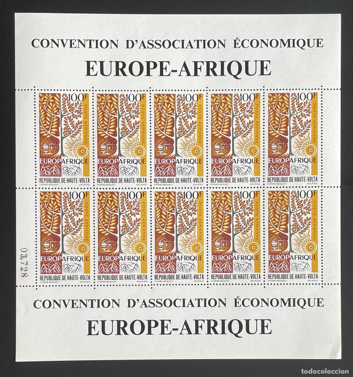 Timbres: Alto Volta 1969 YT PA 75 bloque Europ&aacute;frica asociaci&oacute;n econ&oacute;mica &aacute;rbol