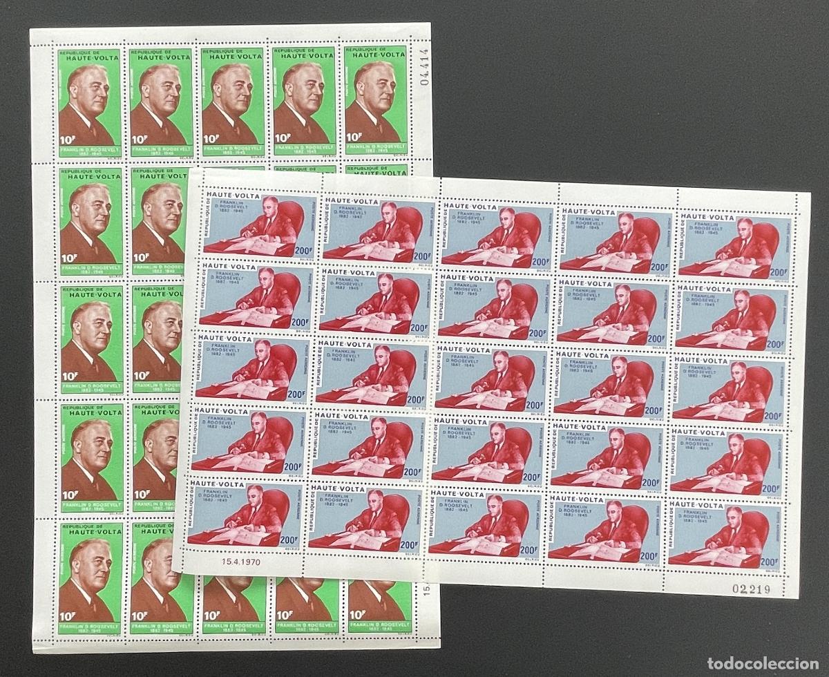 Timbres: Alto Volta 1970 YT PA 80-81 bloque Franklin Roosevelt presidente USA