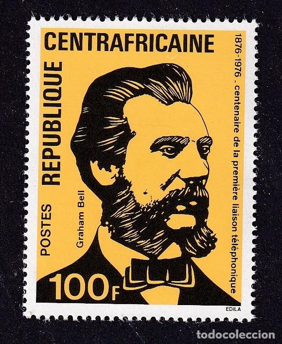 Sellos: CENTRAFRICAINE n&deg; 256 centenaire de la premi&egrave;re liaison t&eacute;l&eacute;phonique neuf sans gomme