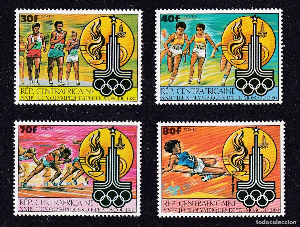 Sellos: CENTRAFRICAINE n&deg; 427 &agrave; 430 ** jeux olympiques de Moscou