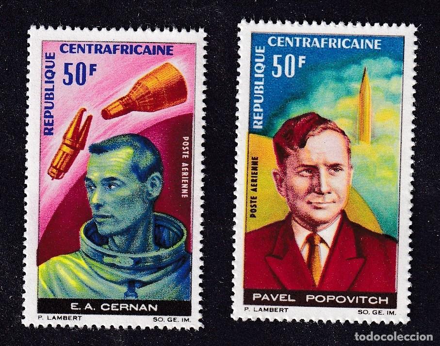 Sellos: CENTRAFRICAINE PA n&deg; 43 et 44 ** cosmonautes