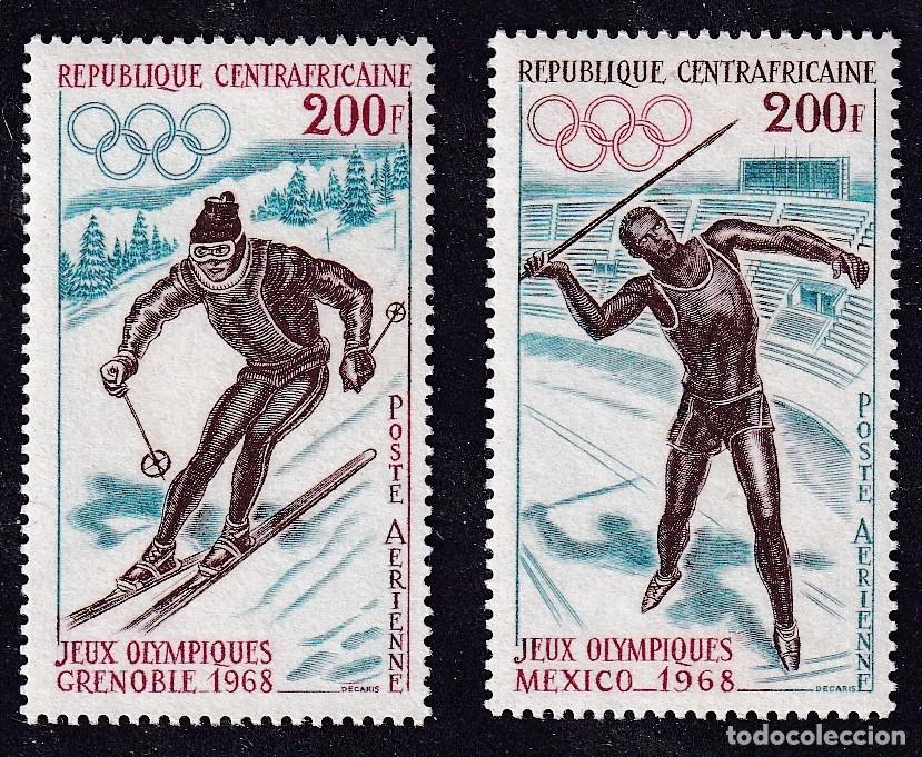 Sellos: CENTRAFRICAINE PA n&deg; 57 et 58 ** jeux olympiques de Mexico
