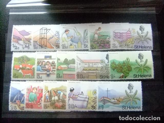 Sellos: 52 ST. HELENA 1968 / QUEEN ELIZABETH - FLORES y DIVERSOS / YVERT 195 / 209 MNH