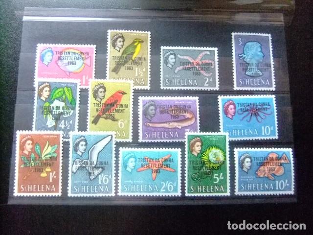 Sellos: 52 ST. HELENA 1963 / FAUNA con sobrecarga TRISTAN DA CUNHA / YVERT 55 / 67 MNH