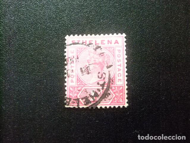 Sellos: 52 ST. HELENA 1890 / QUEEN VICTORIA / YVERT 21 FU fil corona CA