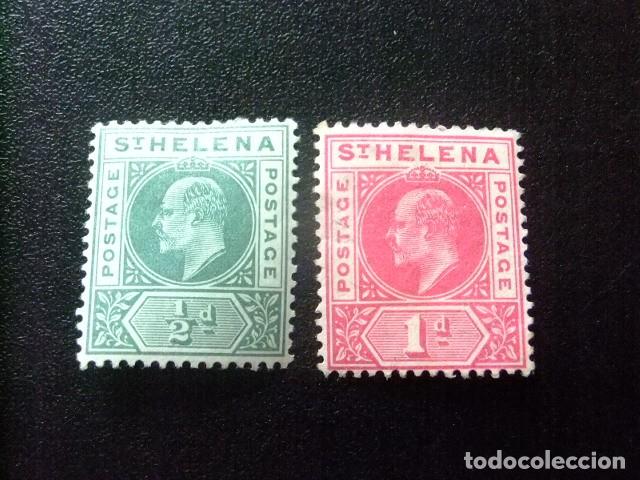 Sellos: 52 ST. HELENA 1902 / KING EDOUARD VII / YVERT 27 / 28 MH fil corona CA