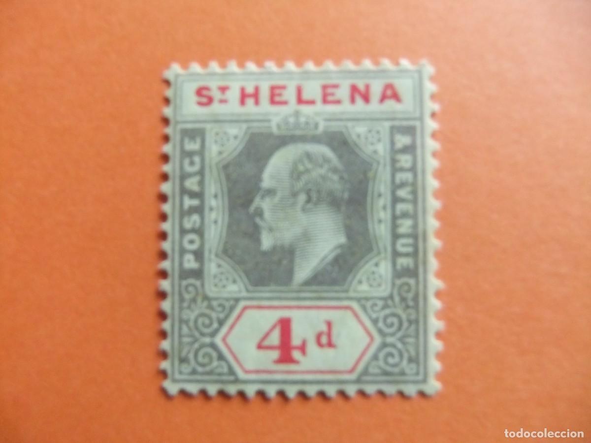 Sellos: 52 ST. HELENA 1908 / KING EDOUARD VII / YVERT 36 MH fil corona CA mult.