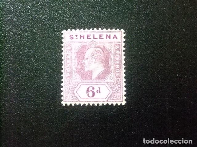 Sellos: 52 ST. HELENA 1908 / KING EDOUARD VII / YVERT 37 MH fil corona CA mult.