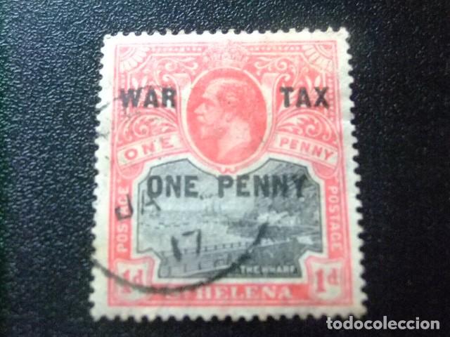 Sellos: 52 ST. HELENA 1916 / KING GEORGE V (MUELLE de JAMESTOWN) / YVERT tax war 53 FU fil CA