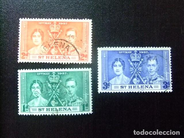 Sellos: 52 ST. HELENA 1937 / CORONACION de GEORGE VI / YVERT 93 / 95 FU