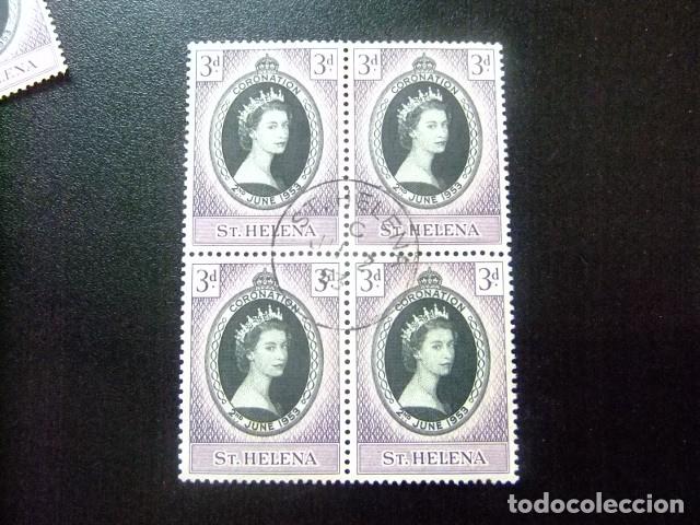 Sellos: 52 ST. HELENA 1953 / CORONACION de ELIZABETH / YVERT 121 FU bloc 4