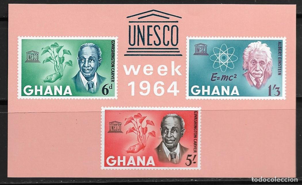 Sellos: GHANA 1964, HOJA BLOQUE Ivert 12 - UNESCO. MNH.