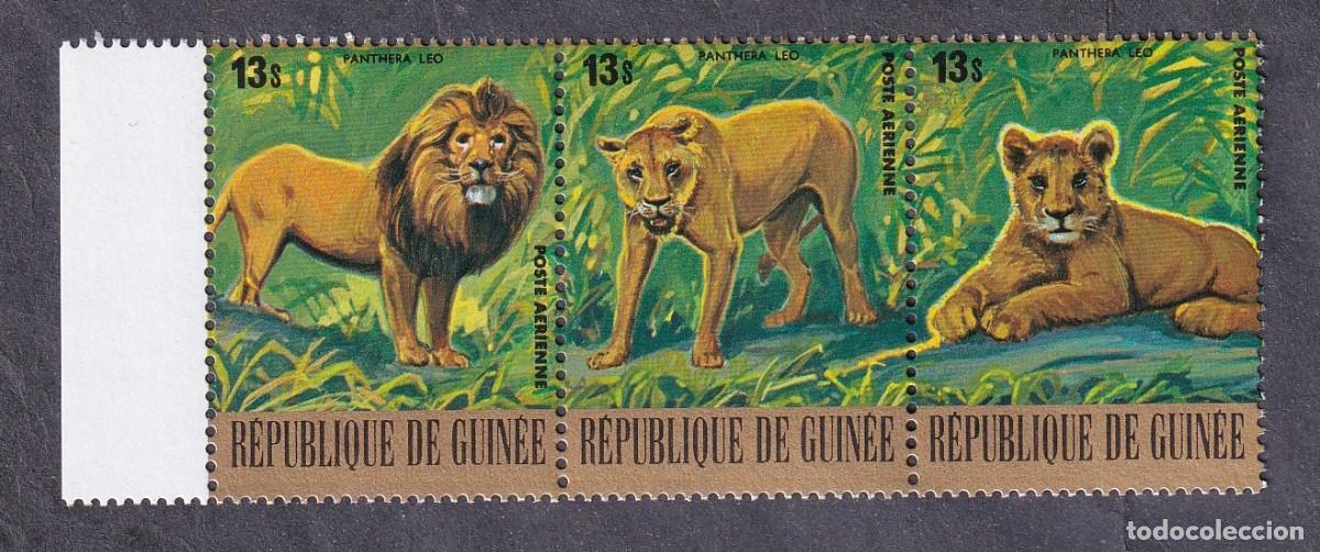 Sellos: GUINEEE Yvert PA n&deg; 131 &agrave; 133 ** animaux 3 timbres en bande