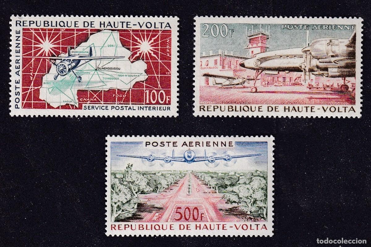 Sellos: HAUTE-VOLTA Yvert PA n&deg; 1 &agrave; 3 ** aviation