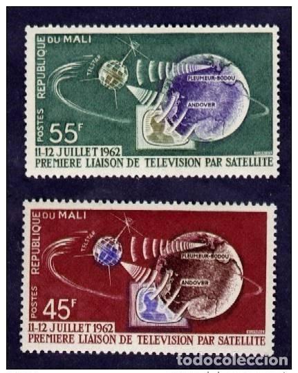 Sellos: MALI Yvert n&deg; 41 et 42 ** t&eacute;l&eacute;communications spatiales