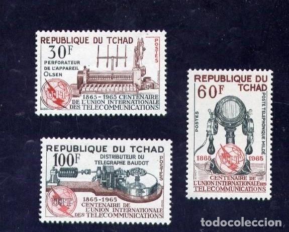 Sellos: TCHAD Yvert n&deg; 110 &agrave; 112 ** centenaire de l'UIT Union Internationale des T&eacute;l&eacute;communications