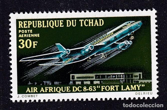 Sellos: TCHAD Yvert PA n&deg; 72 ** Air Afrique DC 8-63 Fort-lamy