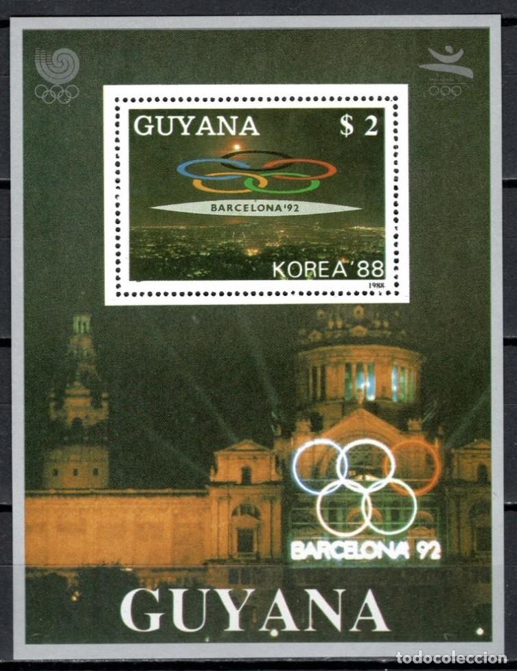 Sellos: GUYANA 1988 SHEET MNH SILVER OVERPRINTED BARCELONA 92 KOREA JUEGOS OLIMPICOS OLYMPIC GAMES DEPORTES