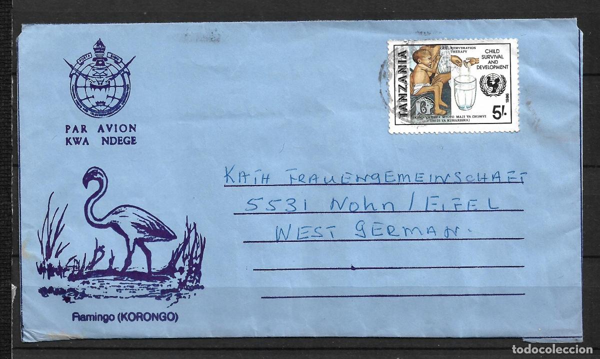 Sellos: tanzania 1986 sobre circulado alemania- 153/8