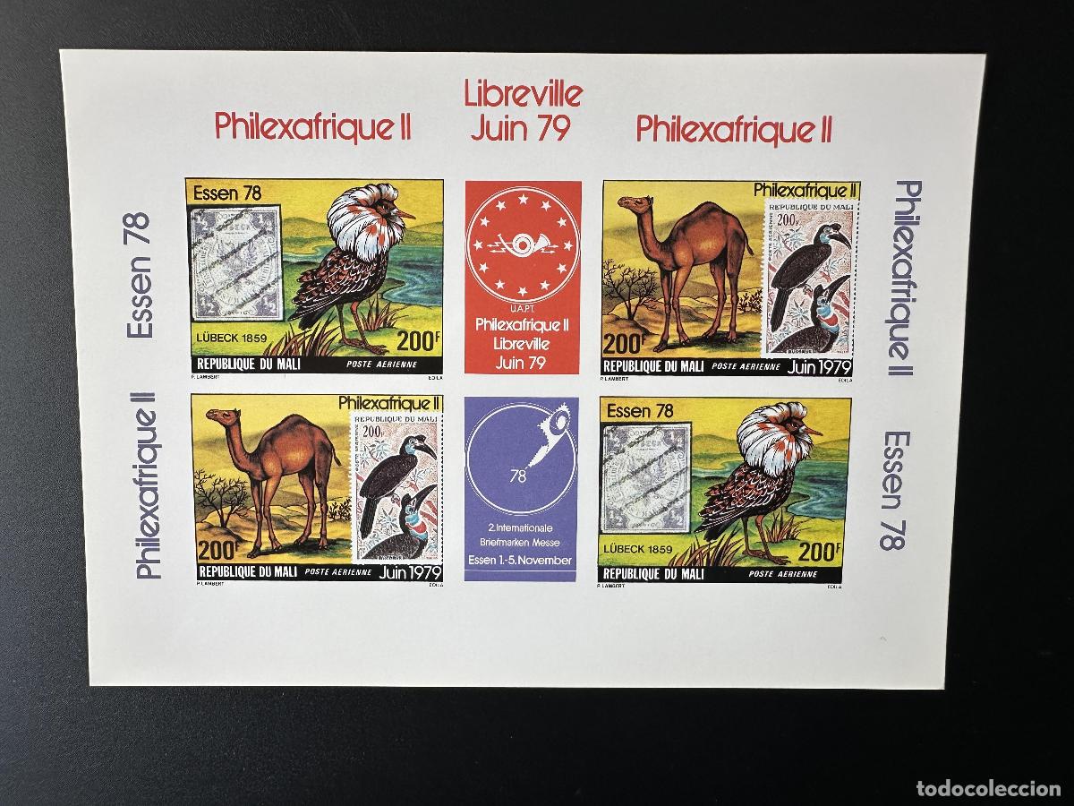 Timbres: Mal&iacute; 1979 Mi. N&deg; 680 - 681 ND cartulina Philexafrica II Libreville Essen Chameau