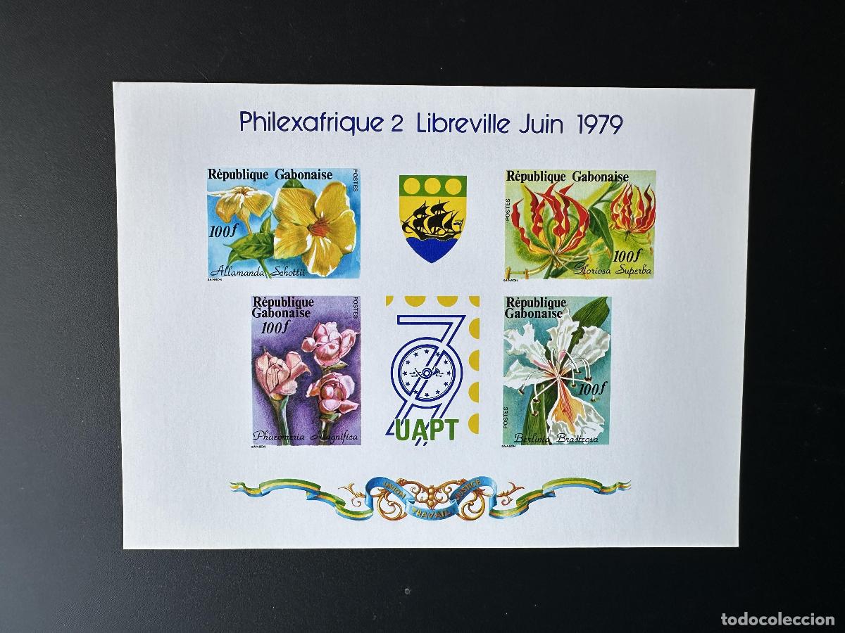 Francobolli: Gab&oacute;n 1978 Mi. Bl. 37 a prueba de lujo Fleurs Allamanda Schottii Philexafrica