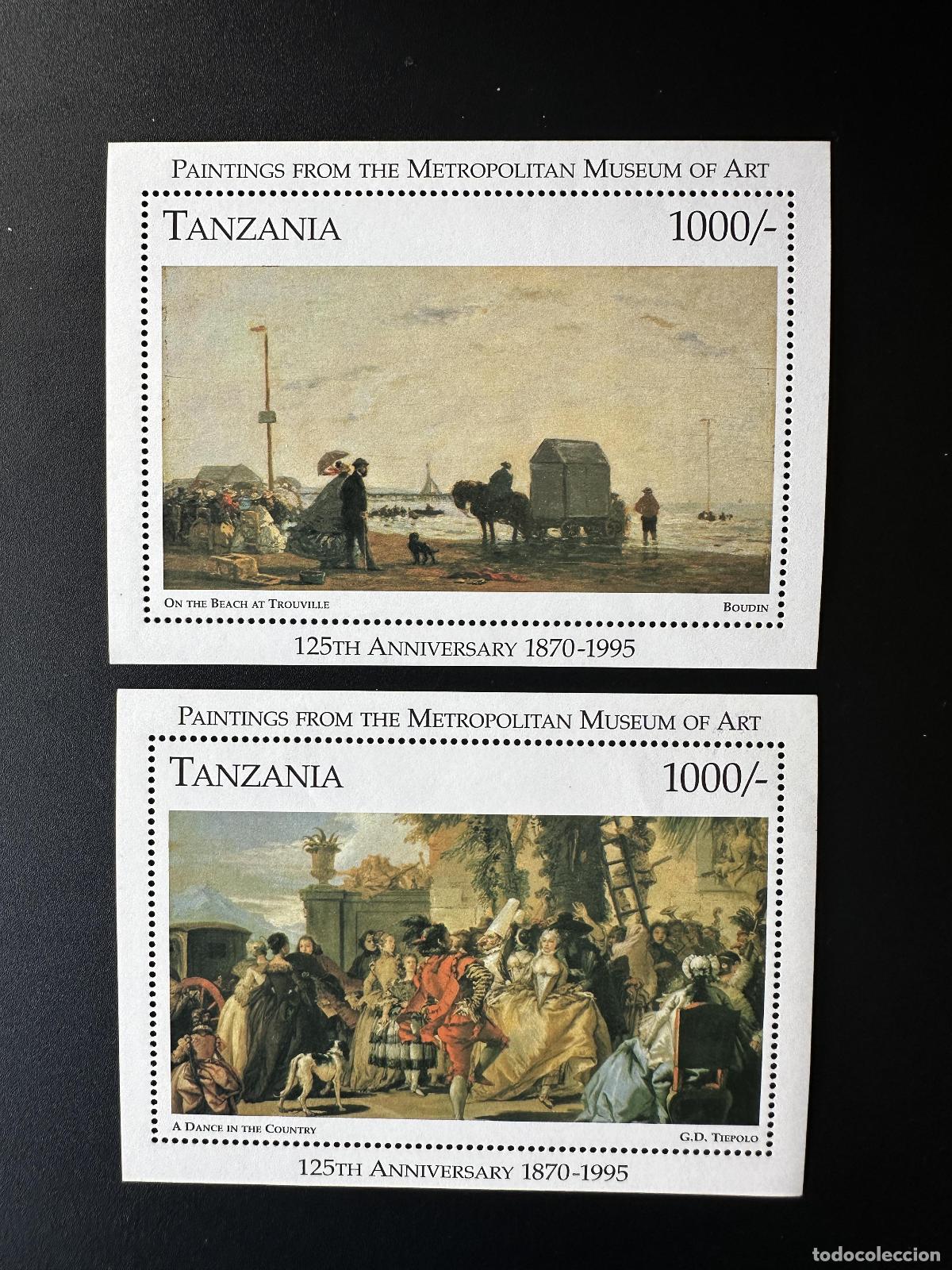 Briefmarken: Tanzania 1996 Mi. Bl. 320 - 321 Pinturas Museo Metropolitano Boudin Tiepolo