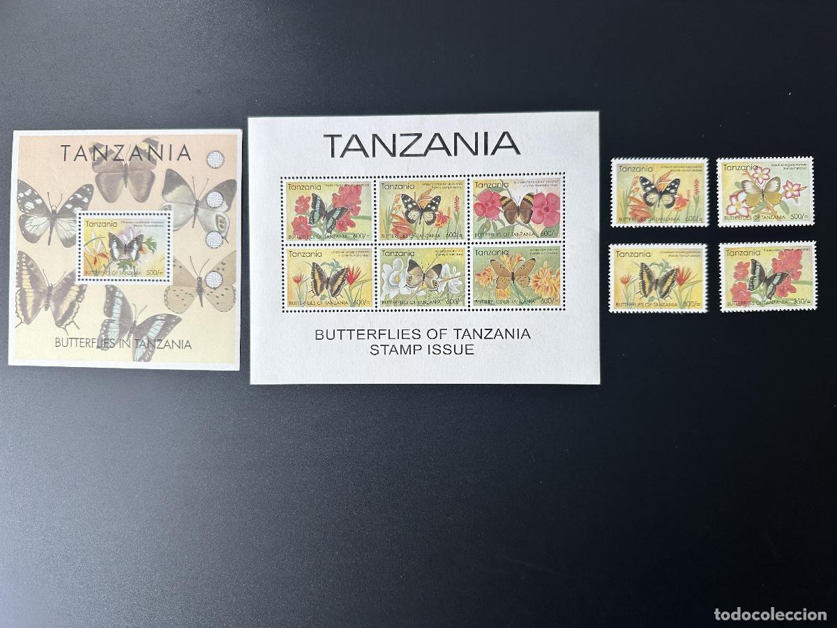 Sellos: Tanzania 2005 Mi. 4321 - 4329 Bl. 585 Mariposas Flores Fauna Flora Insectos