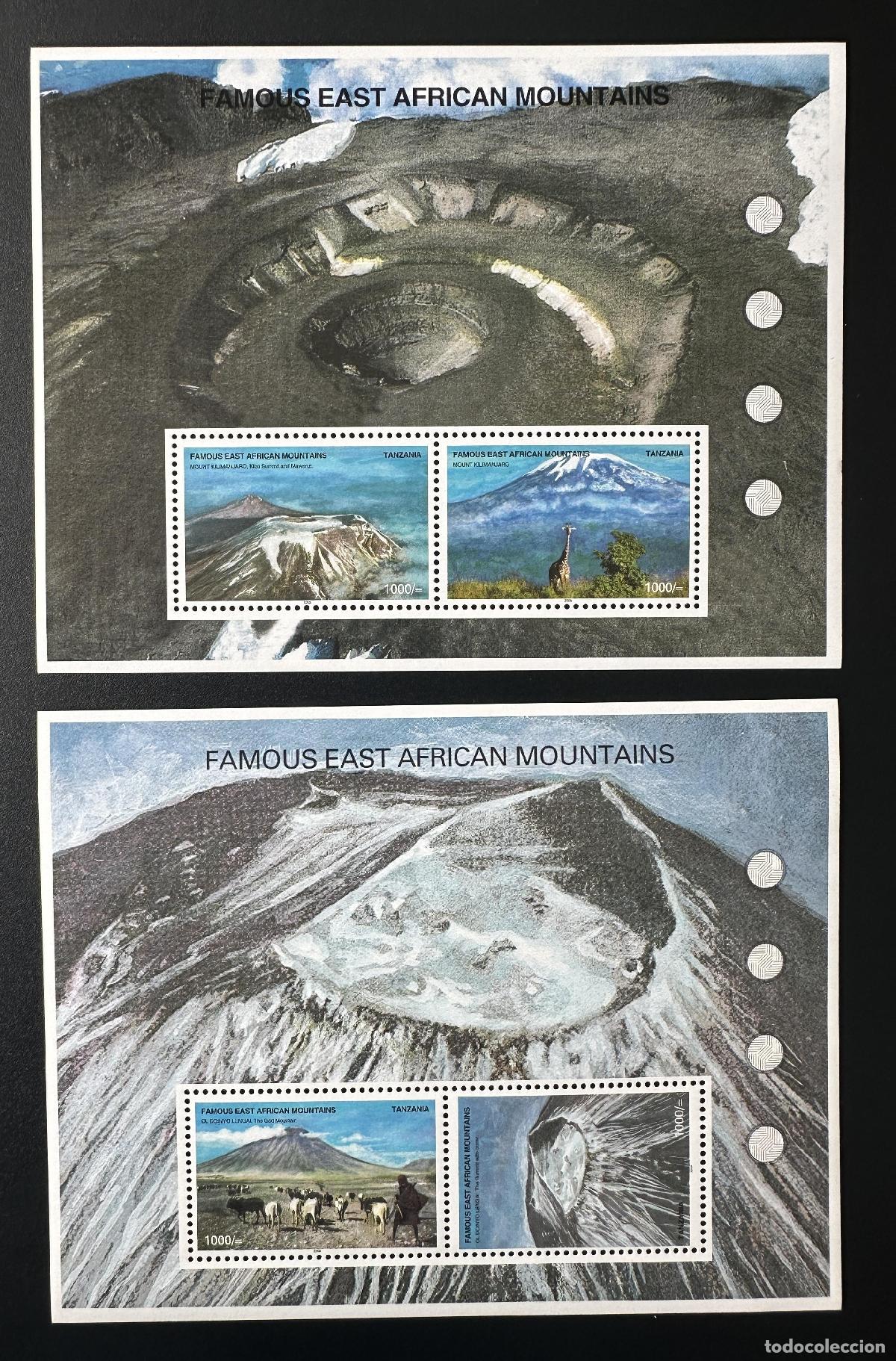 Sellos: Tanzania 2006 Mi. Bl. 595 - 596 Monta&ntilde;as famosas del Kilimanjaro de &Aacute;frica Oriental