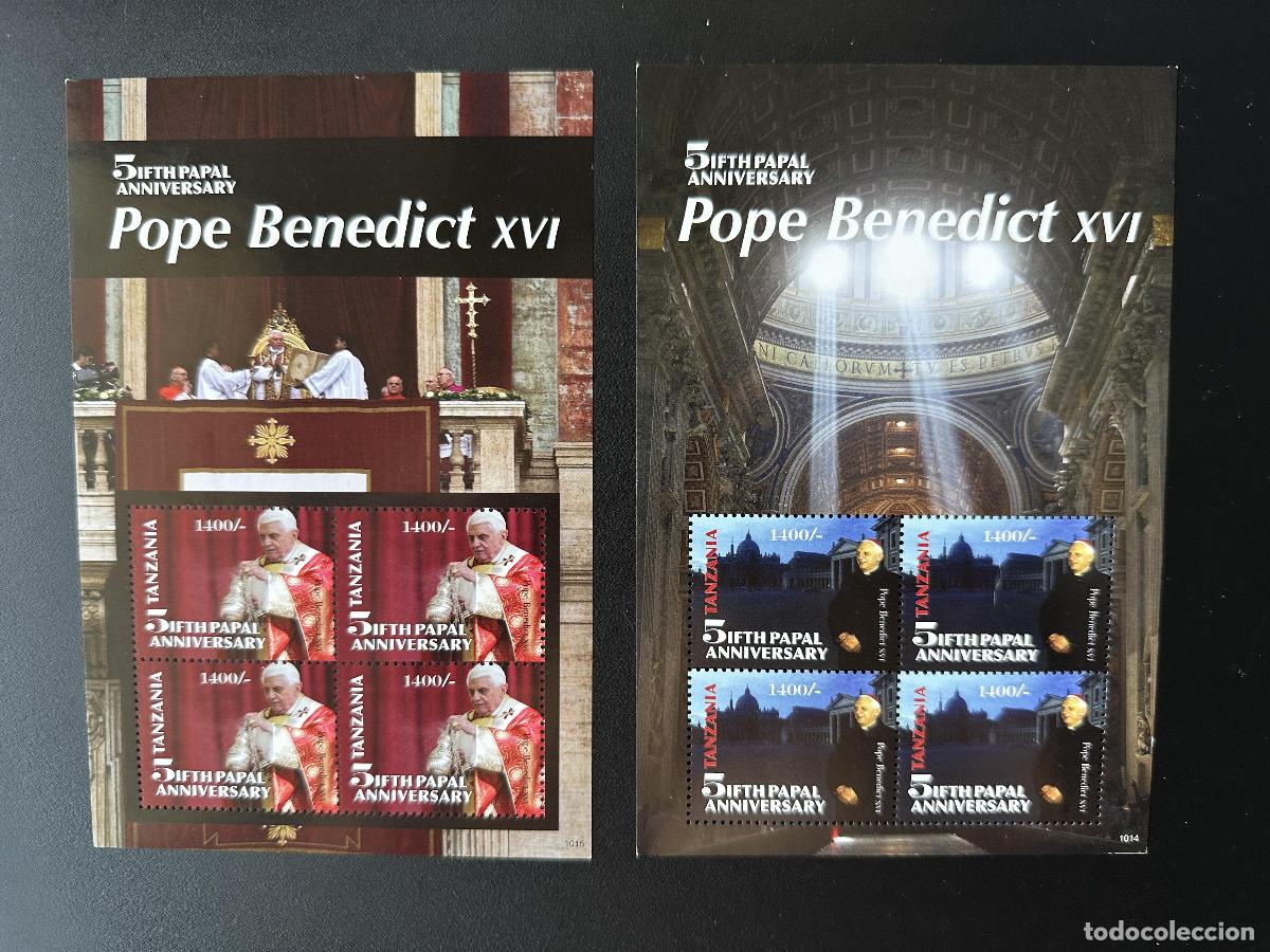 Sellos: Tanzania 2010 Mi. Beato 4743-4744 5&deg; aniversario del pontificado Papa Benedicto XVI